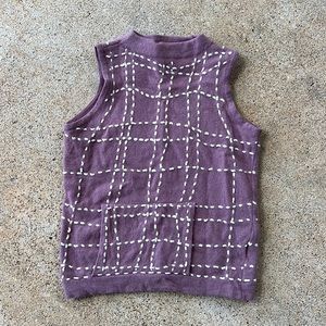Vintage Purple Wool Sweater Vest